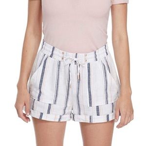 GUESS White Striped Linen Shorts